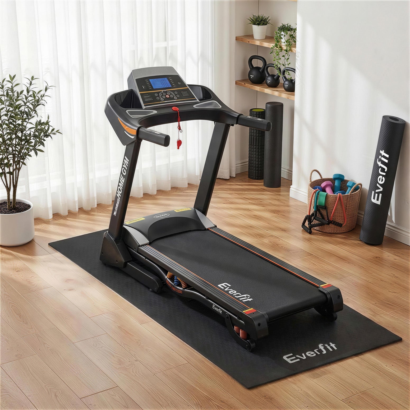 Everfit Exercise Equipment Mat Treadmill Floor Rug Home Gym Bike Fitness Yoga 2M