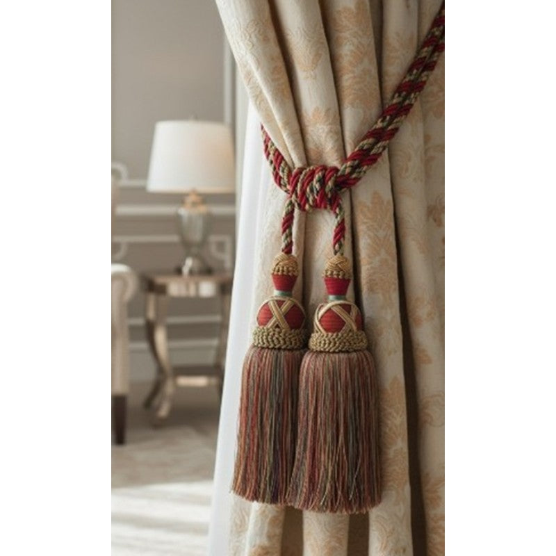 Multi Coloured Double Tassel Curtain Tieback