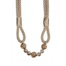 Cream Beaded Rope Curtain Tieback