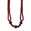 Coral Red Beaded Rope Curtain Tieback