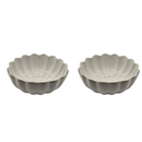 Set of 2 Scalloped Terracotta Bowls | White Glaze Finish | Decorative & Serving Bowls