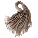 100% MERINO VIRGIN WOOL SHAWL 970115 KHAKI