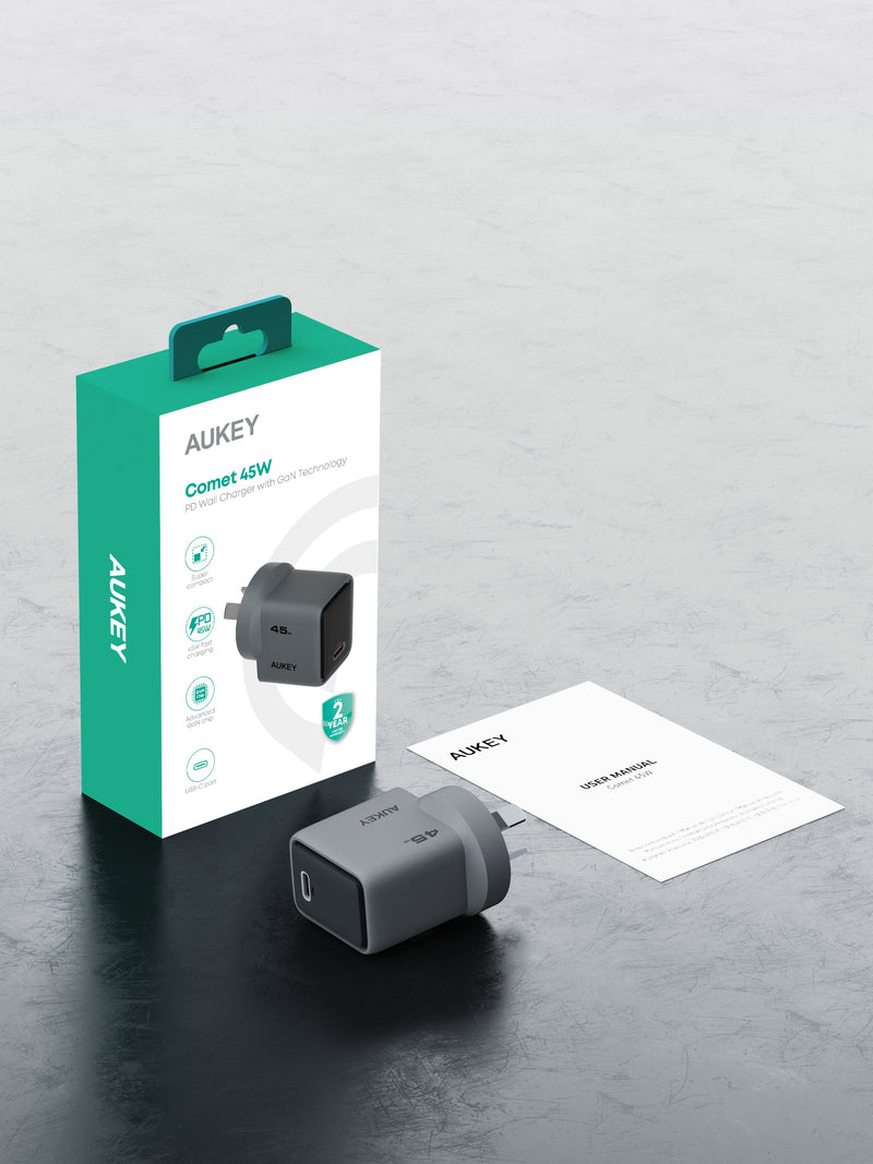 Aukey Comet 45W PD Fast Wall Charger GaN USB-C (PA-C2)