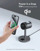 Aukey MagFusion 3-in-1 Pro Qi2 Magnetic Fast Wireless Charging Station with Active Cooling (LC-MC311A)