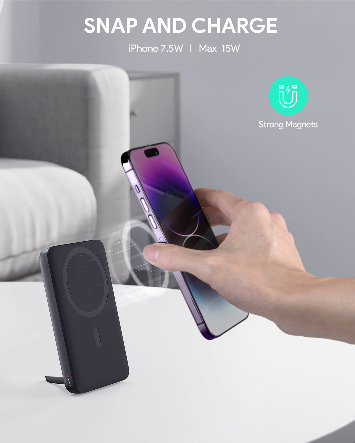 Aukey MagLinnk 6700mAh Magnetic Wireless Charging Power Bank (PB-MS01)
