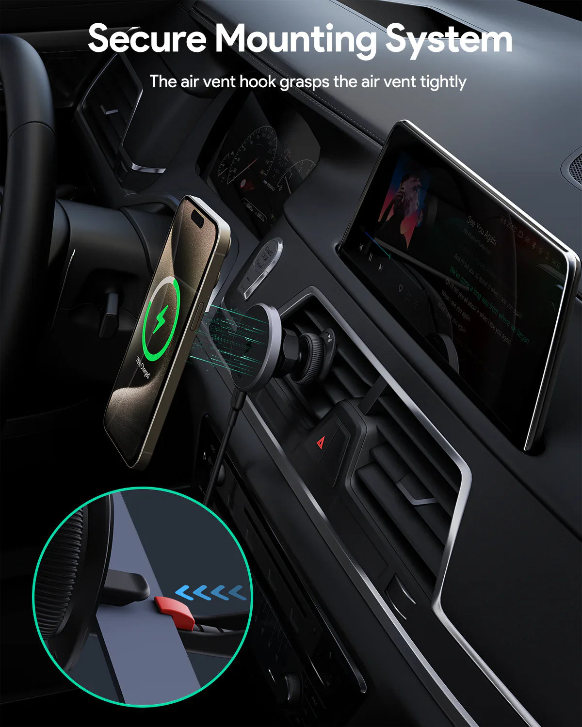 Aukey MagLink Dash Magnetic Fast Wireless Charging Phone Mount (HD-MC13)