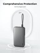 Aukey Spark Sling 20000 Compact Fast Charging Power Bank with Built-in USB-C Cable (PB-Y48)