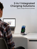 Aukey MagFusion L Qi2 Foldable 2 In 1 Magnetic Wireless Charger (LC-MC211)