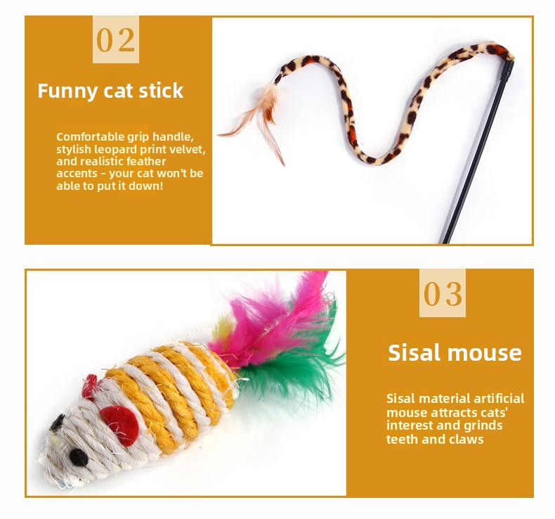 Pet Toy Super Set (21 Pcs) - Cat Tunnel, Teaser, Mice, Jingle Balls, & Pom Poms. (Note: accessory colors are shipped randomly).