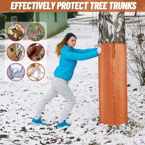 100*30*30cm Palm Tree Root Protectors Winter Protection for Trees Root Self Adhesive Plant Trunk Insulation Cover with Drawstring for Garden Outdoor Cold Weather Plants Trunk Protection - Brown
