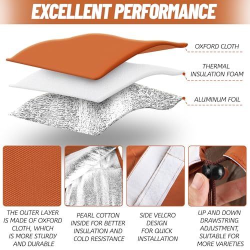 100*20*20cm Palm Tree Root Protectors Winter Protection for Trees Root Self Adhesive Plant Trunk Insulation Cover with Drawstring for Garden Outdoor Cold Weather Plants Trunk Protection - Orange