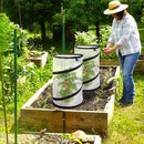 2Pack Pop Up Insect Barrier Plant Cover Net, 19.6" x 11.8" Round Foldable Plant Protectors Mesh Plant Enclosure, Garden Net Cage Guard Cover with Stakes & Carry Bag for Protect Plants from Bird Insect - White