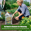 2Pack Pop Up Insect Barrier Plant Cover Net, 19.6" x 11.8" Round Foldable Plant Protectors Mesh Plant Enclosure, Garden Net Cage Guard Cover with Stakes & Carry Bag for Protect Plants from Bird Insect - White