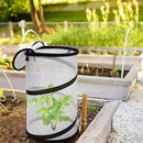 2Pack Pop Up Insect Barrier Plant Cover Net, 19.6" x 11.8" Round Foldable Plant Protectors Mesh Plant Enclosure, Garden Net Cage Guard Cover with Stakes & Carry Bag for Protect Plants from Bird Insect - White