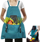 1Pack Gardening Apron, Garden Apron with Quick Release Pockets,Water Resistant Oxford with Adjustment Cross Strap,Farm Work - Blue - Size 1Pack