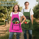 1Pack Gardening Apron, Garden Apron with Quick Release Pockets,Water Resistant Oxford with Adjustment Cross Strap,Farm Work - Red - Size 1Pack