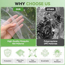 3.3x2.7Ft Garden Bird Netting for Plant and Fruit Tree Protection,4 Pack Garden Netting with Zipper & Drawstring,Mosquito Net Pest Barrier for Blueberry Bushes Tomato Fruit Tree and Plants - White - Size 3.3x2.7 Ft