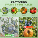 4.9x4Ft Garden Bird Netting for Plant and Fruit Tree Protection,4 Pack Garden Netting with Zipper & Drawstring,Mosquito Net Pest Barrier for Blueberry Bushes Tomato Fruit Tree and Plants - White - Size 4.9x4Ft