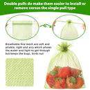 10*12cm 100PCS Fruit Protection Bags Green Netting Drawstring Mesh Cover, Pest Barrier for Tomato, Fruits, Blueberry, Veggies Garden - White - Size 10*12cm
