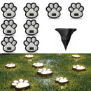 10Pack Paw Solar Lights Outdoor, Cute Dog Paw Solar Lights with 1 LED, Dual White & Warm Light IP65 Waterproof Solar Paw Print Lights for Lawn, Path, Garden Yard Decor - White