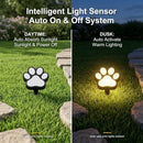 2Pack Paw Solar Lights Outdoor, Cute Dog Paw Solar Lights with 1 LED, Dual White & Warm Light IP65 Waterproof Solar Paw Print Lights for Lawn, Path, Garden Yard Decor - White