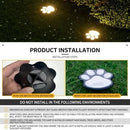 2Pack Paw Solar Lights Outdoor, Cute Dog Paw Solar Lights with 1 LED, Dual White & Warm Light IP65 Waterproof Solar Paw Print Lights for Lawn, Path, Garden Yard Decor - White