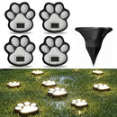 2Pack Paw Solar Lights Outdoor, Cute Dog Paw Solar Lights with 1 LED, Dual White & Warm Light IP65 Waterproof Solar Paw Print Lights for Lawn, Path, Garden Yard Decor - White