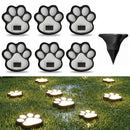 2Pack Paw Solar Lights Outdoor, Cute Dog Paw Solar Lights with 1 LED, Dual White & Warm Light IP65 Waterproof Solar Paw Print Lights for Lawn, Path, Garden Yard Decor - White