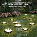4Pack Paw Solar Lights Outdoor, Cute Dog Paw Solar Lights with 1 LED, Dual White & Warm Light IP65 Waterproof Solar Paw Print Lights for Lawn, Path, Garden Yard Decor - White
