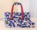 Mahjong Game Set, 166 Blue Tiles (1.2”), 4 All-in-One Color Rack/Pushers & Drawstring Bag, Complete Mahjong Sets with Blue Printed Carrying Bag and Mahjong Tile Set Accessories