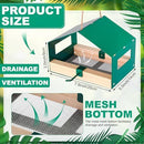 Metal Bird Feeder for Outdoor Hanging Wild Bird Feeder House with Weatherproof Roof Rust-Resistant Mesh Platform Easy to Clean & Refill for Attracting Finches Garden Yard Outside - Black - Size 20*14cm