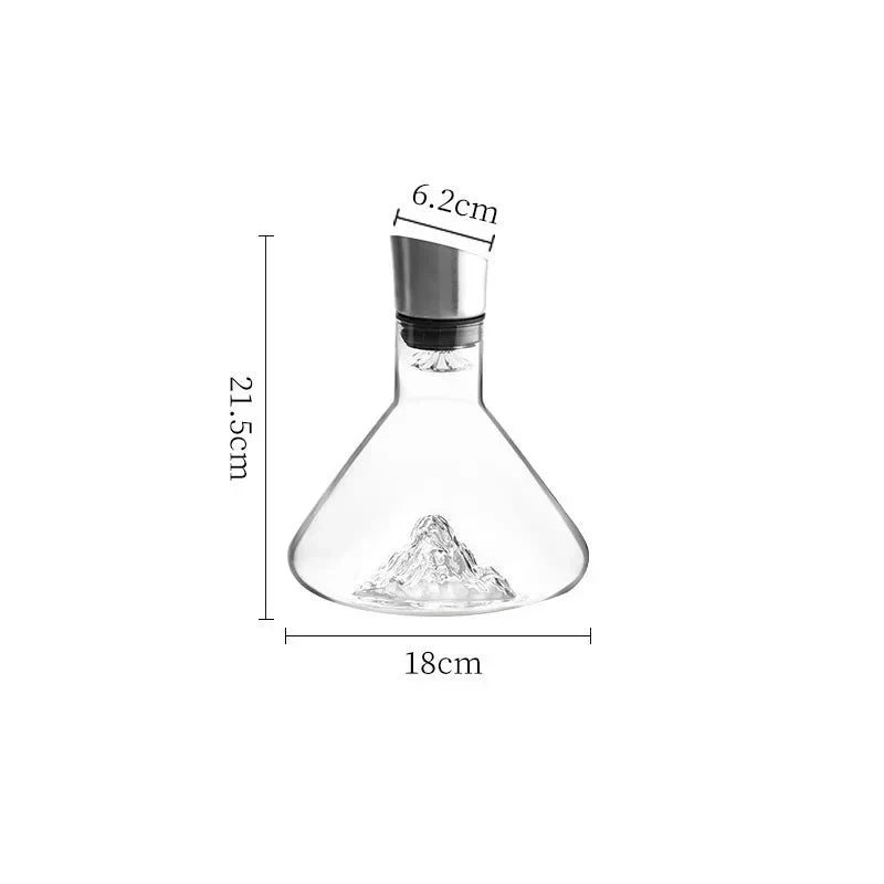 1500ML Iceberg Crystal Decanter Handmade Lead-Free Glass Wine