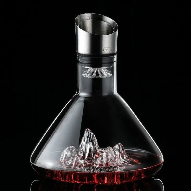 1500ML Iceberg Crystal Decanter Handmade Lead-Free Glass Wine