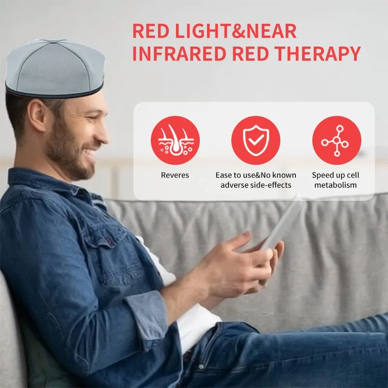 Hair Growth Cap LED Treatment Helmet Black
