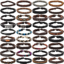 Men's Vintage PU Leather Bracelet Set (36pcs)