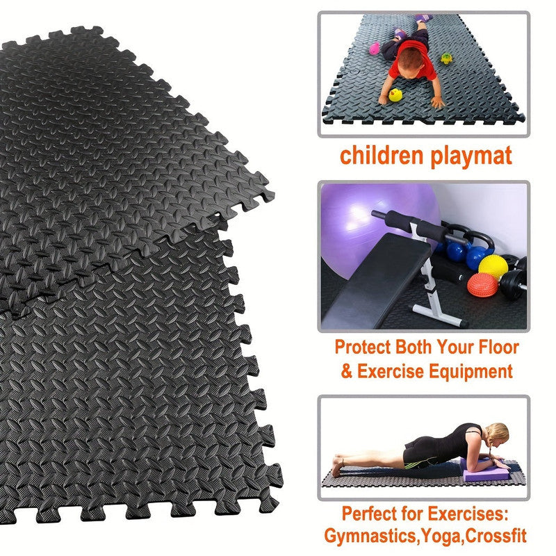 Interlocking Black EVA Fitness Mats Set (20pcs)