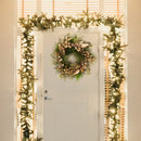 Classic Christmas Wreath Golden Leaves and Berries