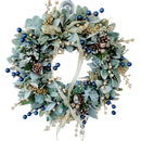 Blueberry Eucalyptus Wreath with Golden Accents
