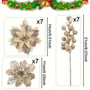 Trendbay Champagne Gold Artificial Berry Flower Bouquet Silk Floral