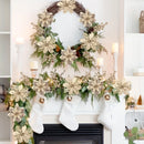 Trendbay Champagne Gold Artificial Berry Flower Bouquet Silk Floral