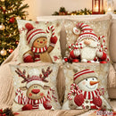 Trendbay Christmas Cushion Cover 4 Set Gnome & Gingerbread Man