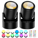 RGB LED Spot Lights with Remote - 20 Color Changing, Dimmable Indoor Accent Lamps