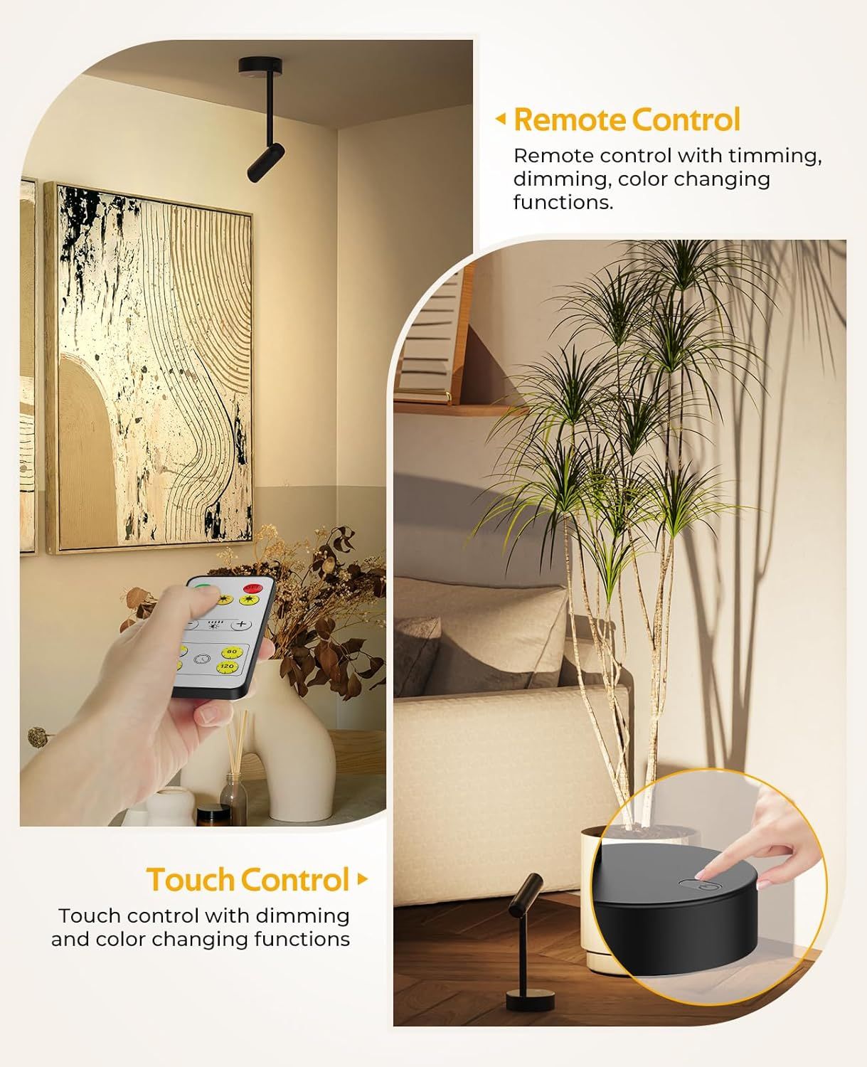 Picture Light for Wall, Battery Operated Art Light for Paintings CCT Dimmable Recharging Gallery Battery Wall Light with Remote Control for Living Room Gallery Dartboard Art Bathroom 2PCS