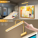 Picture Frame Light with Remote, Wireless 16 Inch Gold Art Light, Battery Picture Light with 3 CCT, Dimmable and Timer Wall Picture Lights for Painting, Wall, Gallery, Artwork, Frame