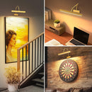 Picture Frame Light with Remote, Wireless 16 Inch Gold Art Light, Battery Picture Light with 3 CCT, Dimmable and Timer Wall Picture Lights for Painting, Wall, Gallery, Artwork, Frame