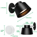 AIBOO Art Display Light, Picture Light Rechargeable Black, Color Changing & Dimmable with Remote LED Rotatable Wall Light for Pictures, Paintings, Portraits, Artworks