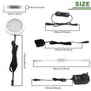 Dimmable LED Under Cabinet Lighting, Counter Showcase Kitchen Lighting Fixtures with 12V Plug in Adapter and Dimmable Wireless Remote Control, 3 Ultra Slim Puck Lights Kit (Warm White2700K)