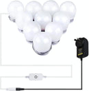 Hollywood LED Vanity Mirror Lights Kit,Stick on Dimmable Makeup Lights, 12V Mirror Lighting Strip Fixture for Vanity Dressing Table Set, Bedroom Wall Lights,CRI>90 (4000K Natural White,10 Bulbs)