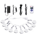 Linkable Under Cabinet LED Lighting 12V Dimmable Puck Lights with Wireless RF Remote Control, Hardwired & AU Wall Plug in for Furniture Cupboard Lighting(10 Lights, Natural White 4000K)