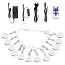 Linkable Under Cabinet LED Lighting 12V Dimmable Puck Lights with Wireless RF Remote Control, Hardwired & AU Wall Plug in for Kitchen Mood Lighting (4000K Natural White, 12 Lights Kit)